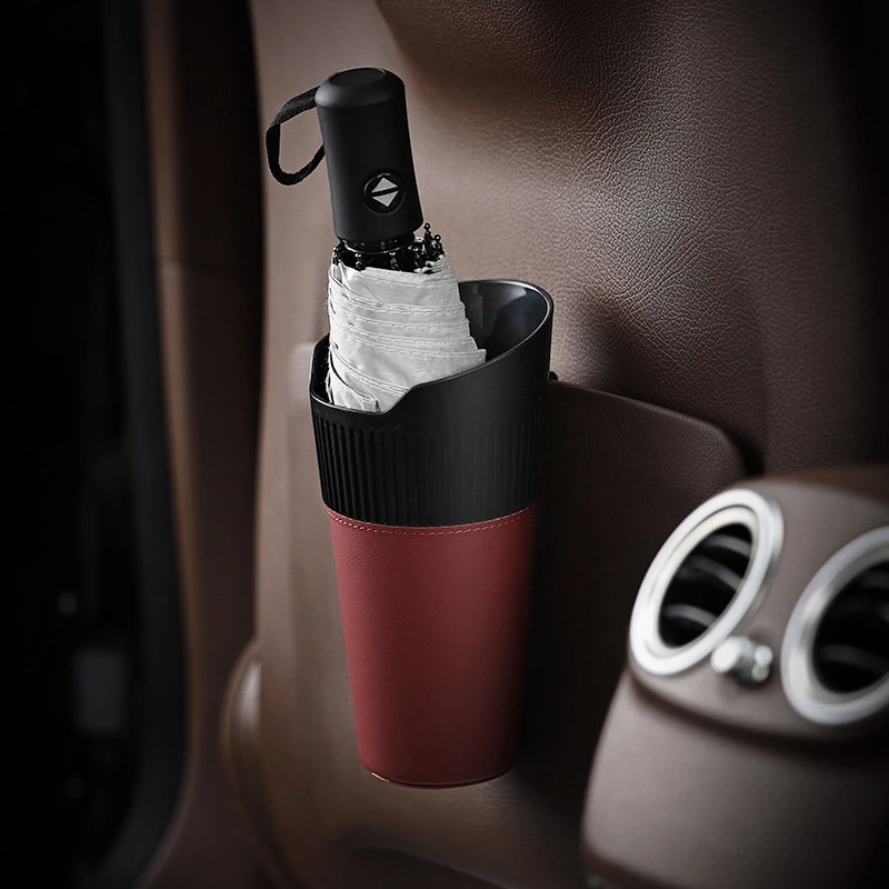 Car Umbrella Holder - Leatherette & Plastic Vehicle Interior Organizer