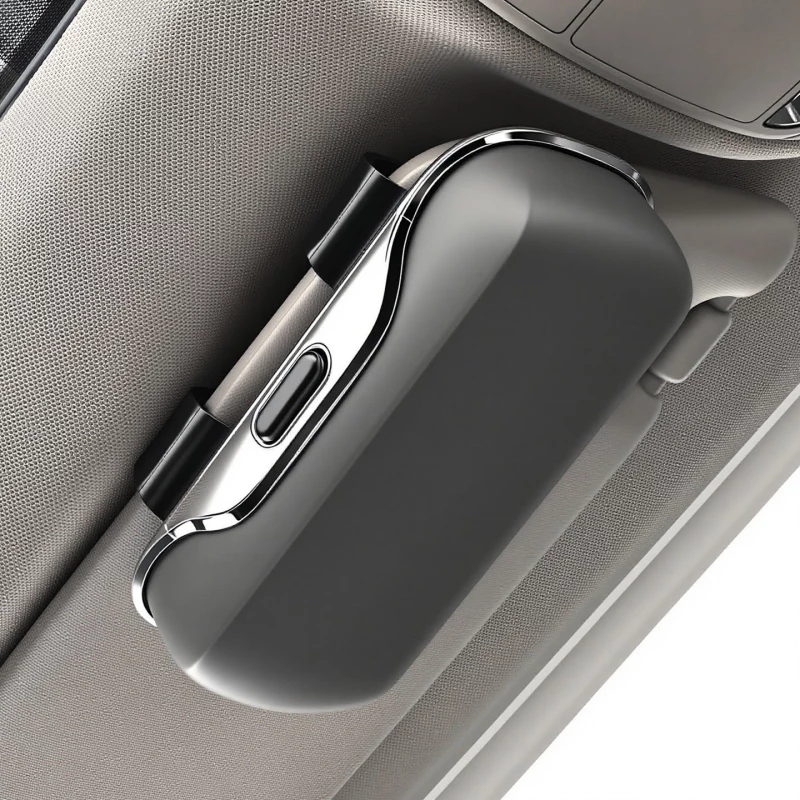 Car Sun Visor Glasses Holder - ABS & Electroplated Car Organizer for