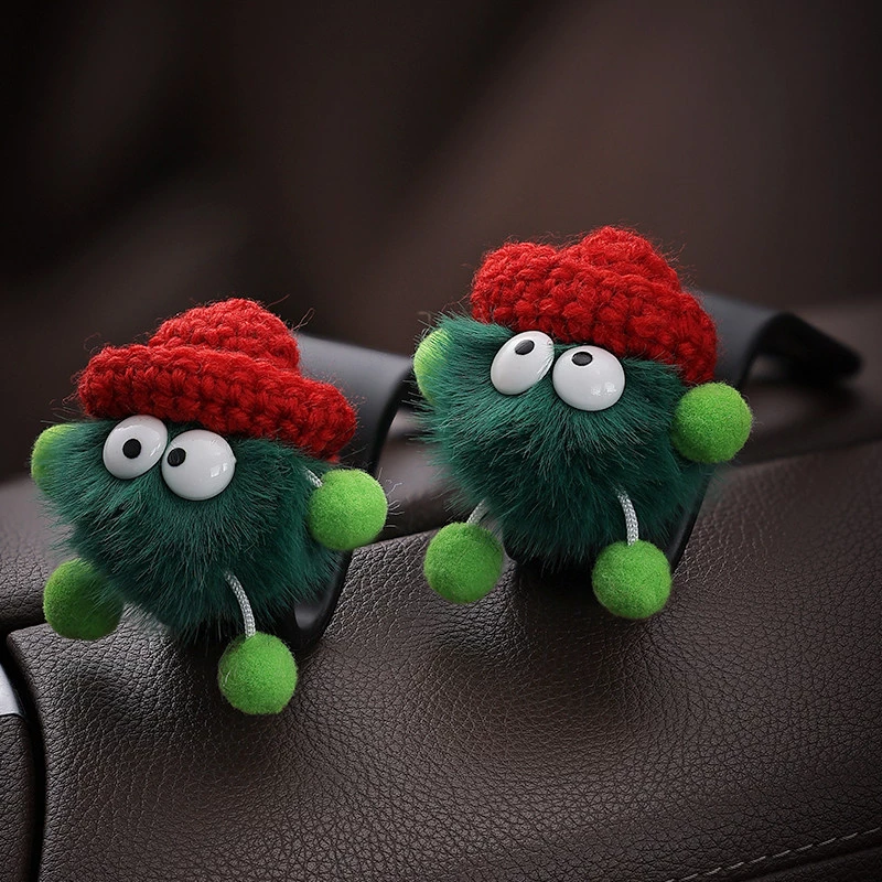 Cute Plush Car Seat Belt Buckle Covers - Fuzzy Decorative Vehicle Interior Accessories (2-Pack)