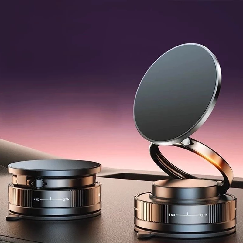 Dual-Tone Car Magnetic Phone Holder - Rotatable Dashboard Mount (Alloy & ABS Plastic)