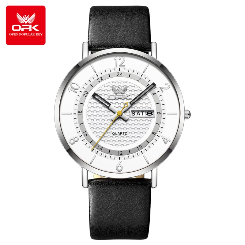 OPK Fashion Quartz Watch with Leather Strap