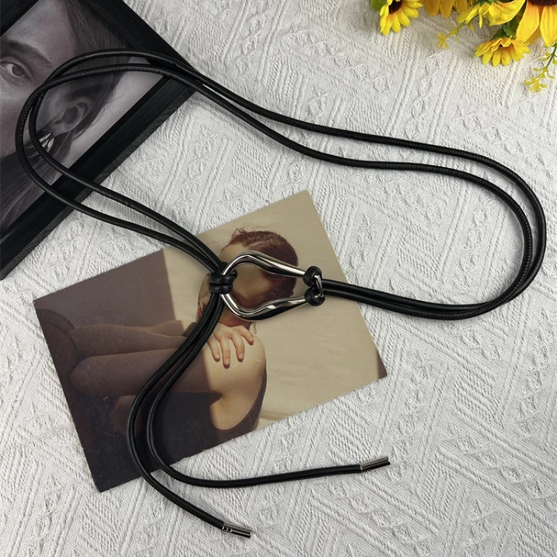 Women's Fashion Skinny Leather Belt with Silver-Tone Alloy Slider Buckle