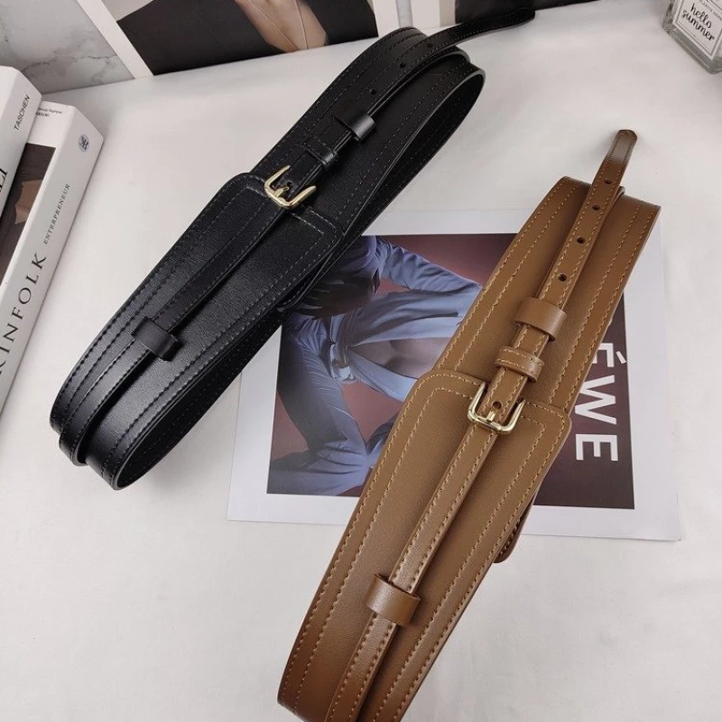 Women's Fashion Wide Double-Wrap Leather Belt with Gold-Tone Buckle 2）产品说明书