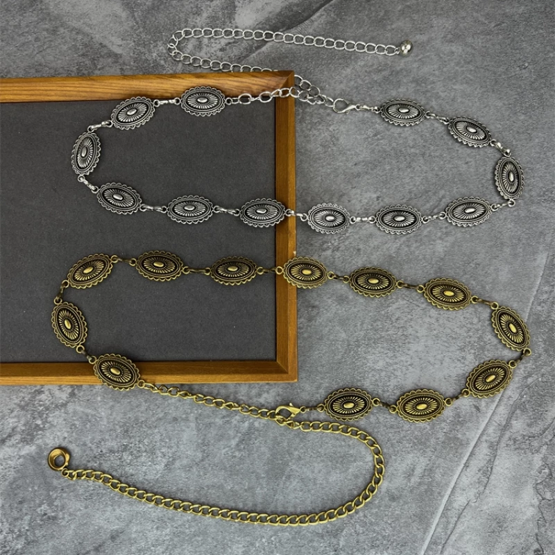 Women's Western Concho Chain Belt
