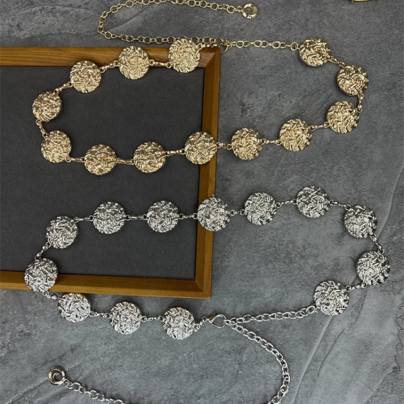 Women's Textured Disc Chain Belt