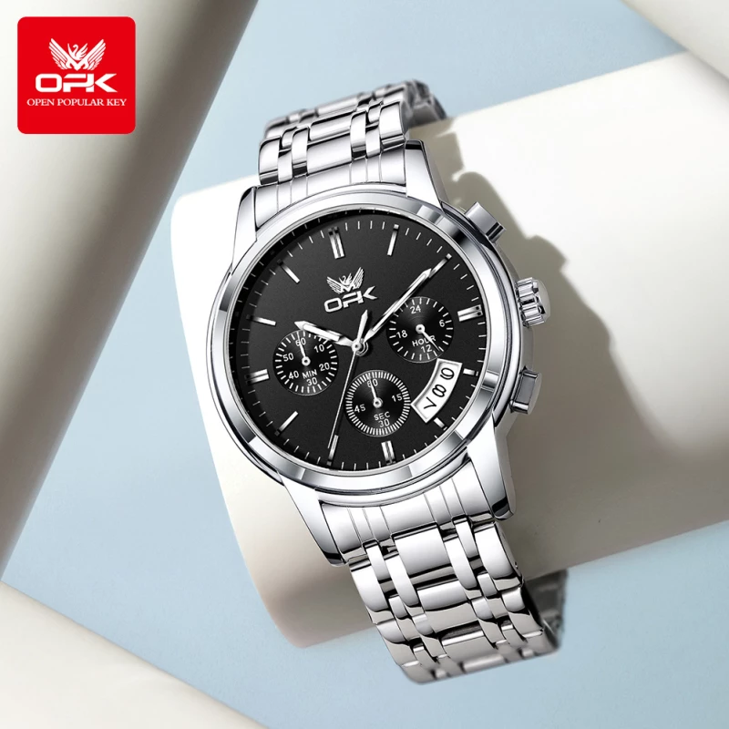 OPK Men's Chronograph Fashion Watch with Metal Strap