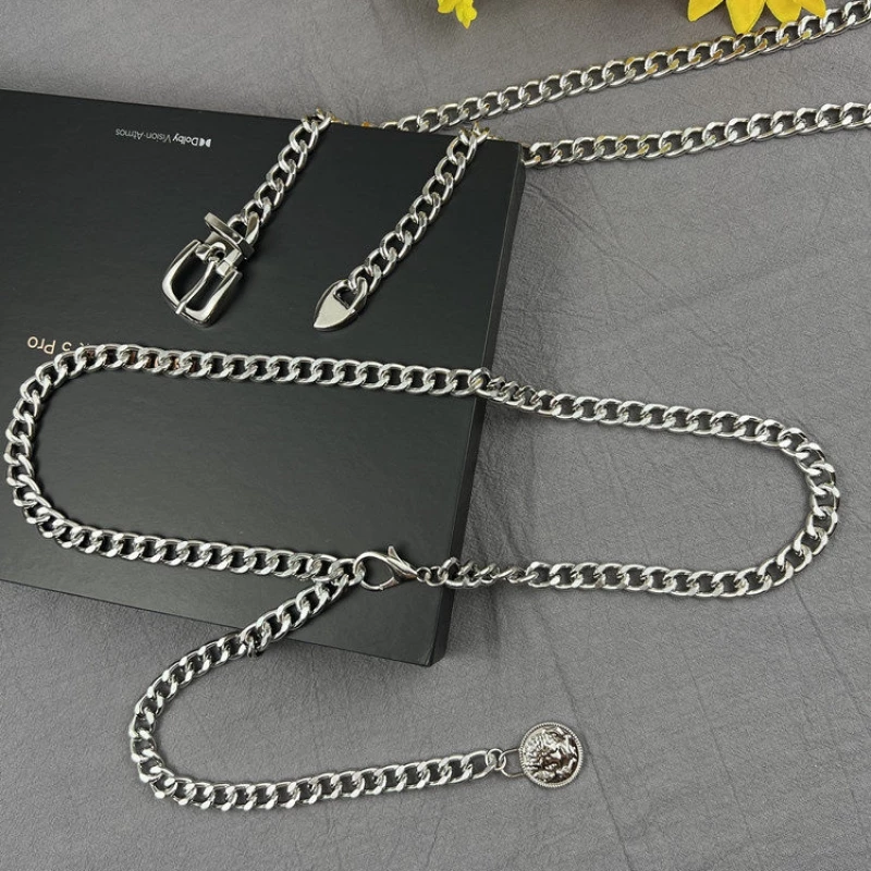 Women's Cuban Link Chain Belt with Extender Drop