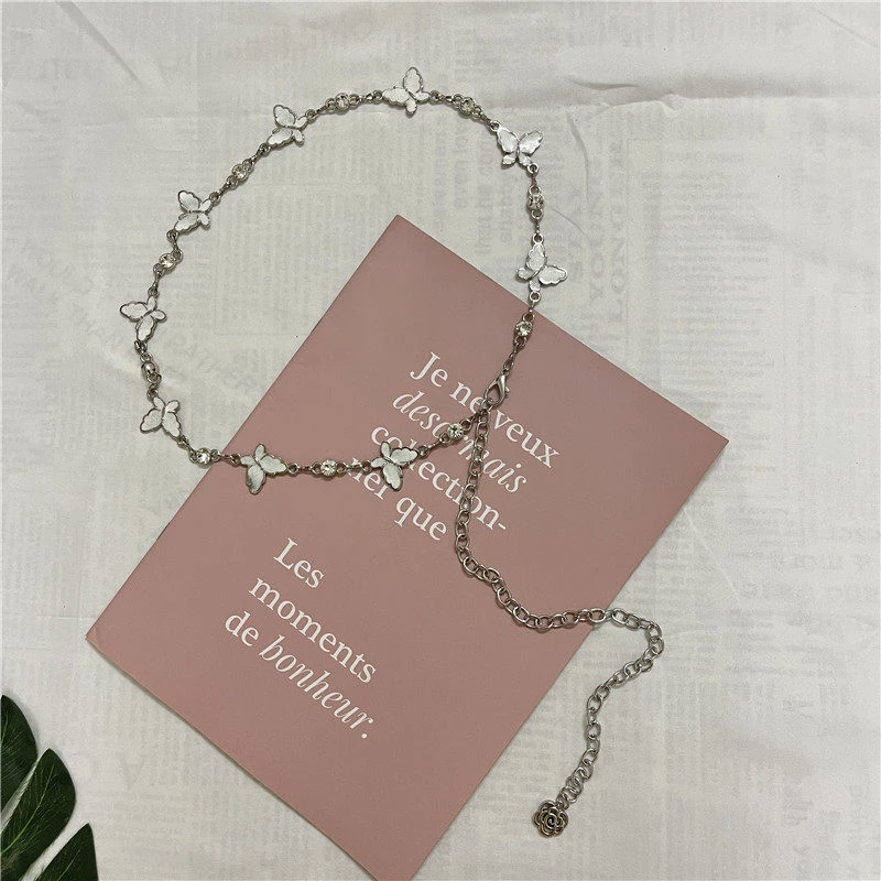 Women's Butterfly Charm Chain Belt