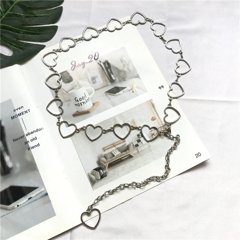 Women's Open Heart Link Chain Belt