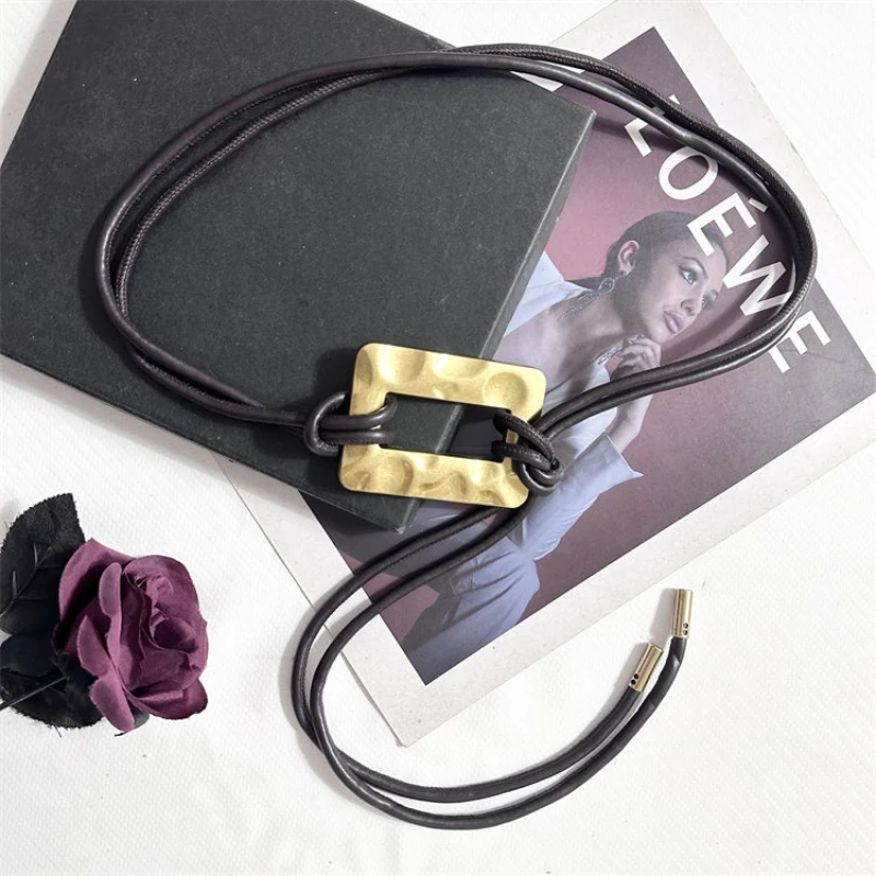 Women's Cord Belt with Textured Alloy Buckle