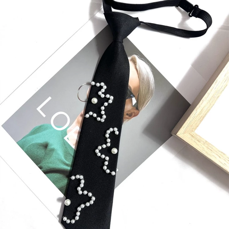 Women's Faux Pearl-Embellished Fabric Tie