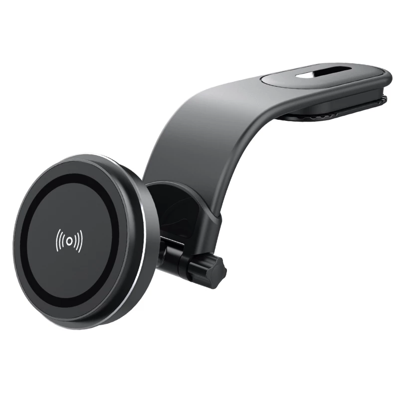Car Dashboard Magnetic Wireless Charging Phone Mount | 90° Rotatable Clip Design | Universal Fit for Smartphones