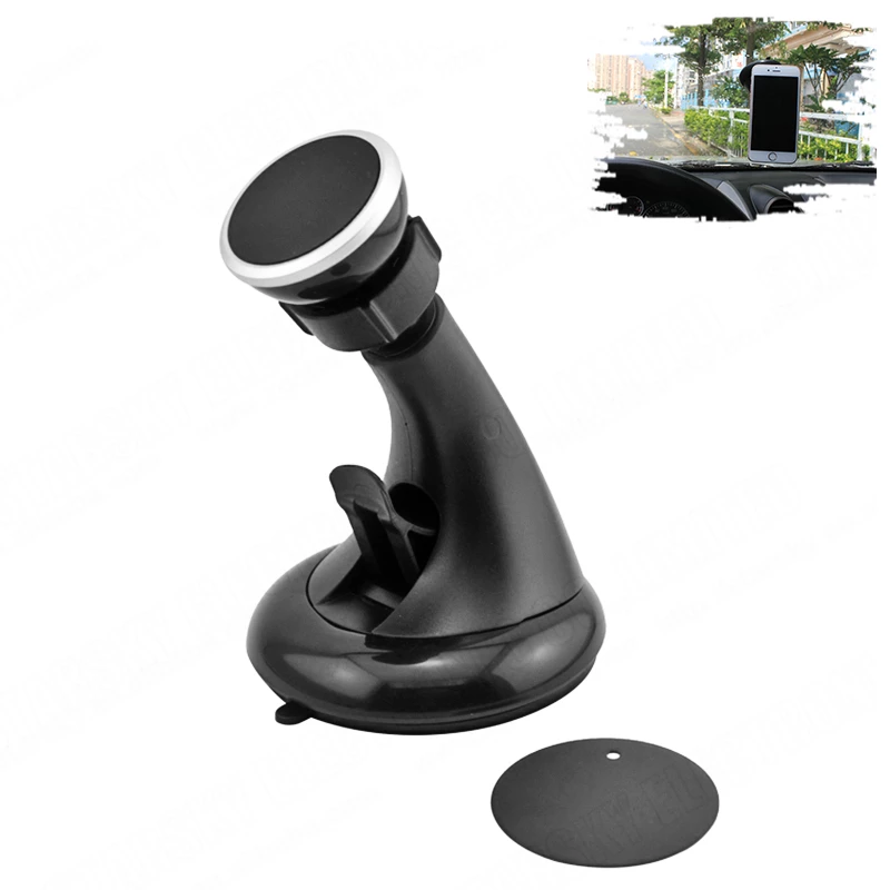 Car Windshield Magnetic Phone Mount, 360° Rotation ABS Plastic Holder for All Smartphones