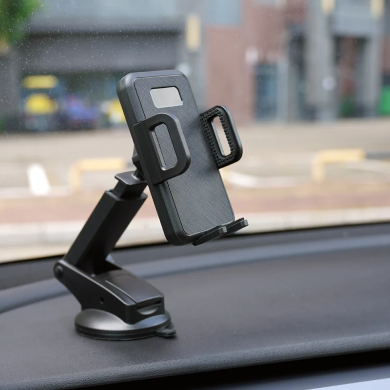 Extendable Arm Suction Cup Car Phone Mount - Windshield & Dashboard Holder