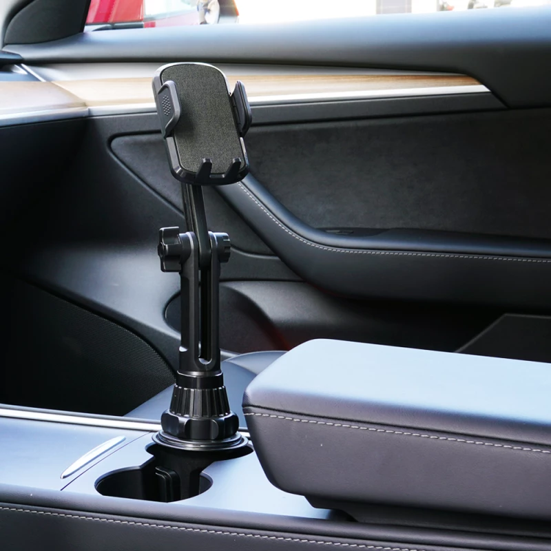 Universal Car Cup Holder Phone Mount - Adjustable Long Arm Hands-Free Stand for Smartphones