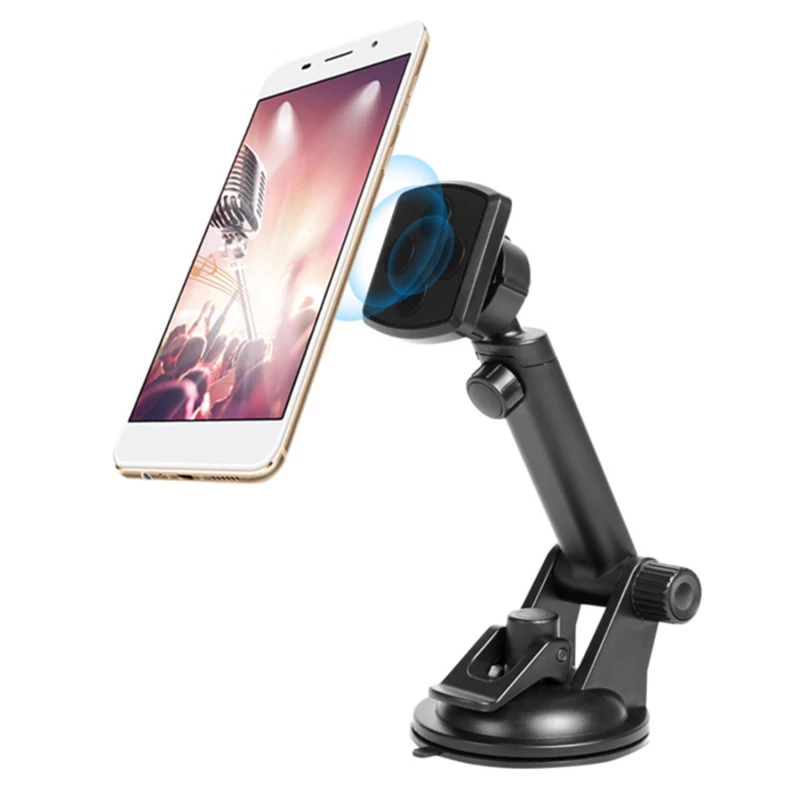 Universal Windshield & Dashboard Magnetic Car Phone Mount - Adjustable Long Arm Hands-Free Holder