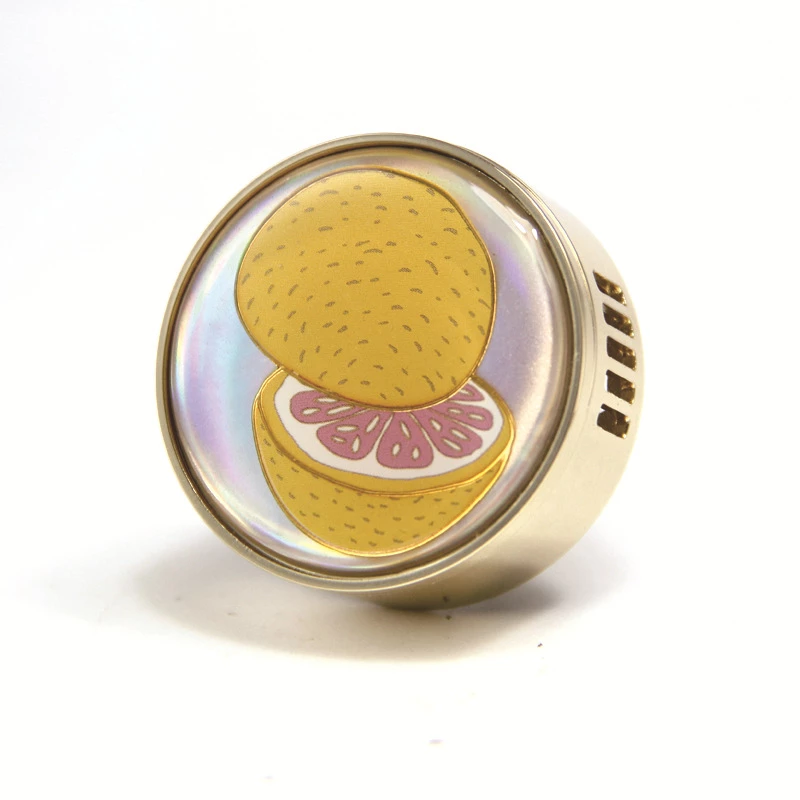 Grapefruit Pattern Car Air Freshener Vent Clip - Iridescent Alloy Aromatherapy Diffuser