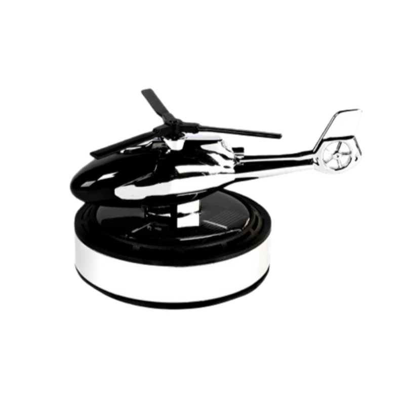 Solar-Powered Helicopter Car Air Freshener - White Magnolia Fragrance Diffuser
